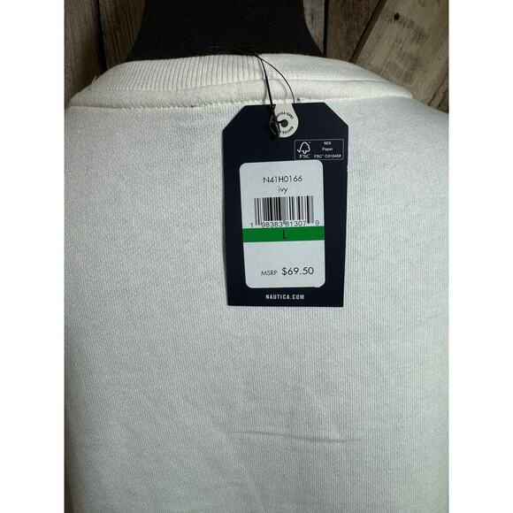 NWT Nautica Women's L Ivory / Bone Knit Sweater Casual Pullover Long Sleeve - Picture 6 of 9
